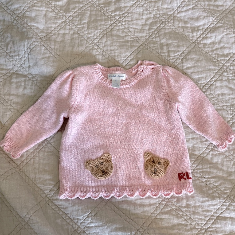 9 month pink knitted sweater